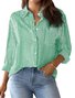 Chemises Femmes Rayé Décontracté Printemps / Automne Aucune élasticité Quotidien Manches Longues Mi-long Régulier Col de Chemise
