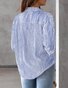 Chemises Femmes Rayé Décontracté Printemps / Automne Aucune élasticité Quotidien Manches Longues Mi-long Régulier Col de Chemise