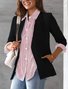 Chemises Femmes Rayé Décontracté Printemps / Automne Aucune élasticité Quotidien Manches Longues Mi-long Régulier Col de Chemise