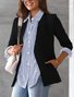 Chemises Femmes Rayé Décontracté Printemps / Automne Aucune élasticité Quotidien Manches Longues Mi-long Régulier Col de Chemise