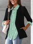 Chemises Femmes Rayé Décontracté Printemps / Automne Aucune élasticité Quotidien Manches Longues Mi-long Régulier Col de Chemise
