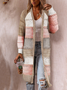 Cardigans Femmes Rayé Décontracté Hiver Micro-élasticité Quotidien Ample Laine/Tricot Régulier Épaissi