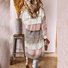 Cardigans Femmes Rayé Décontracté Hiver Micro-élasticité Quotidien Ample Laine/Tricot Régulier Épaissi
