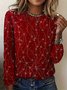 T-shirts Décontracté Floral Printemps / Automne Micro-élasticité Quotidien Ample Jersey Droit Régulier pour Femmes