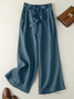Pantalons Décontracté Ethnique Printemps / Automne Naturel Aucune élasticité Ample Coton Et Lin Pantalon droit Long pour Femmes