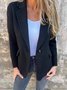 Blazers Décontracté Plain Printemps / Automne Naturel Quotidien Ample Manches Longues en Laine Régulier pour Femmes