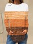 T-shirts Décontracté Abstrait Printemps / Automne Imprimé Micro-élasticité Ample Manches Longues Régulier Droit pour Femmes