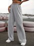 Pantalons Femmes Décontracté Plain Printemps / Automne Naturel à Haute Élasticité Jersey Pantalons à Jambe Large Long Régulier