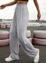Pantalons Femmes Décontracté Plain Printemps / Automne Naturel à Haute Élasticité Jersey Pantalons à Jambe Large Long Régulier