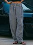 Pantalons Femmes Décontracté Printemps / Automne Plaid Tricoté Quotidien Taille Élastique Standard Long Droit