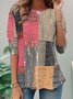 T-shirts Géométrique Décontracté Printemps / Automne Quotidien Ample Jersey Manches Longues Régulier Non pour Femmes
