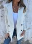 Blazers Femmes Plain Printemps / Automne Urbain Polyester Naturel Aucune élasticité Ample Manches Longues Droit