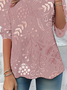 T-shirts Femmes Décontracté Printemps / Automne branches Aucune élasticité Quotidien Ample Jersey Manches Longues Col Rond