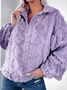Sweat-shirts Décontracté Plain Printemps / Automne Polyester Col V Ample Manches Longues Droit Régulier pour Femmes