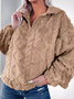 Sweat-shirts Décontracté Plain Printemps / Automne Polyester Col V Ample Manches Longues Droit Régulier pour Femmes