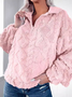Sweat-shirts Décontracté Plain Printemps / Automne Polyester Col V Ample Manches Longues Droit Régulier pour Femmes