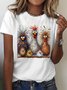 T-shirts Femmes Décontracté Turquie Été Coton Quotidien Ample Manches Courtes Élasticité moyenne Oui