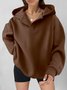 à Capuche Décontracté Plain Printemps / Automne Polyester Naturel Aucune élasticité Ample Manches Longues Droit pour Femmes