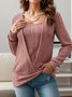 Sweat-shirts Décontracté Plain Printemps / Automne Col croisé Poids lourd Micro-élasticité Quotidien Manches Longues Régulier pour Femmes