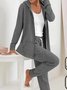 Deux Pièces Ensembles Géométrique Décontracté Printemps / Automne Sweat-shirt à Capuche Naturel Quotidien Manches Longues Top Avec Pantalons Droit pour Femmes