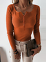 Pulls Décontracté Plain Printemps / Automne à Haute Élasticité Serré Manches Longues Col Rond Fil/fil de laine Régulier pour Femmes