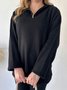 Deux Pièces Ensembles Décontracté Plain Printemps / Automne Tricoté Zip Quotidien Top Avec Pantalons Régulier Col mi-ouvert pour Femmes