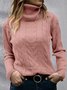 Pulls Femmes Décontracté Plain Hiver Poids lourd Ample Manches Longues Fil/fil de laine Régulier Droit