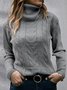 Pulls Femmes Décontracté Plain Hiver Poids lourd Ample Manches Longues Fil/fil de laine Régulier Droit