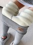 Pantalons De Yoga Décontracté Plain Hiver Naturel à Haute Élasticité Serré Droit en Toison en Toison pour Femmes