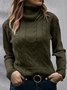 Pulls Femmes Décontracté Plain Hiver Poids lourd Ample Manches Longues Fil/fil de laine Régulier Droit