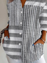 Chemises Rayé Décontracté Printemps / Automne Aucune élasticité Quotidien Coupe Régulière Manches Longues Droit Col de Chemise pour Femmes