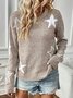 Pulls Femmes Décontracté Printemps / Automne Motif d'Étoile Naturel Quotidien Ample Fil/fil de laine Droit Régulier