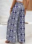Pantalons Femmes Décontracté Ethnique Printemps / Automne Naturel Aucune élasticité Quotidien Ample Long Droit