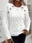 Pulls Femmes Décontracté Plain Hiver Naturel Quotidien Ample Manches Longues Col Rond Fil/fil de laine