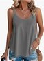 Camisole Décontracté Plain Été à Bretelles à Haute Élasticité Quotidien Dentelle Trapèze Régulier pour Femmes