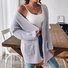 Cardigans Femmes Décontracté Plain Printemps / Automne Naturel Aucune élasticité Ample Manches Longues Régulier Non