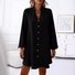 Robes Décontracté Plain Été Polyester Col V Aucune élasticité Quotidien Manches Longues Régulier pour Femmes
