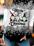 T-shirts Femmes Décontracté Printemps / Automne Flocon de Neige Aucune élasticité Ample Manches Longues Droit Régulier Non