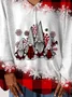 T-shirts Décontracté Printemps / Automne Bonhomme de Neige de Noël Col V Léger Aucune élasticité Jersey Standard Régulier pour Femmes