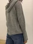 Pulls Décontracté Plain Printemps / Automne Sweat-shirt à Capuche Quotidien Manches Longues Fil/fil de laine Droit ré pour Femmes