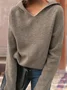 Pulls Décontracté Plain Printemps / Automne Sweat-shirt à Capuche Quotidien Manches Longues Fil/fil de laine Droit ré pour Femmes