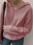 Pulls Décontracté Plain Printemps / Automne Sweat-shirt à Capuche Quotidien Manches Longues Fil/fil de laine Droit ré pour Femmes