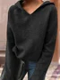 Pulls Décontracté Plain Printemps / Automne Sweat-shirt à Capuche Quotidien Manches Longues Fil/fil de laine Droit ré pour Femmes