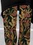 Pantalons De Yoga Femmes Rétro Floral Toutes Les Saisons Naturel Serré Jersey Long Legging ré