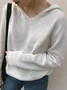 Pulls Décontracté Plain Printemps / Automne Sweat-shirt à Capuche Quotidien Manches Longues Fil/fil de laine Droit ré pour Femmes