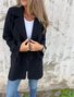 Blousons Décontracté Plain Printemps / Automne Naturel Ample en Laine Mi-long Régulier Non pour Femmes