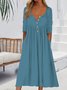 Robes Décontracté Plain Printemps / Automne Micro-élasticité Coupe Régulière Manches Longues Col Rond Régulier Non pour Femmes