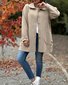 Blousons Femmes Décontracté Plain Automne Naturel Micro-élasticité Manches Longues Col Châle Régulier Droit