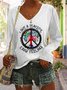 T-shirts Décontracté Printemps / Automne Imprimé de Lettre Motif Polyester Quotidien Régulier Trapèze Régulier ré pour Femmes