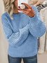 Pulls Femmes Décontracté Plain Printemps / Automne Micro-élasticité Quotidien Ample Fil/fil de laine Droit Régulier